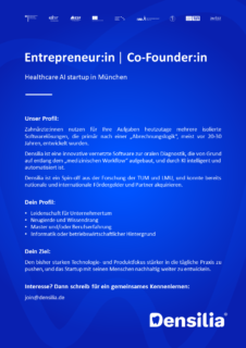 Towards entry "Entrepreneur wanted for Healthcare AI Startup in Munich"