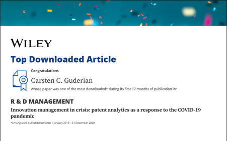 Towards entry "Publication recognized as “Top Downloaded” by R&D Management Journal"